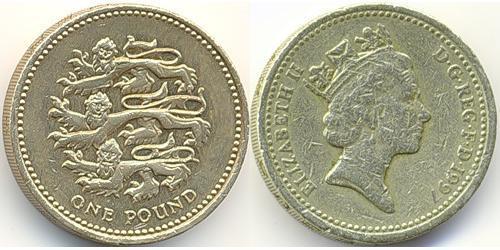 1 Pound Reino Unido (1922-) Níquel/Latón Isabel II (1926-2022)