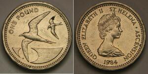 1 Pound Ascension Island / Saint Helena (1981 - ) Silver Elizabeth II (1926-2022)
