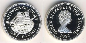 1 Pound Jersey (1066 - ) Silver Elizabeth II (1926-2022)