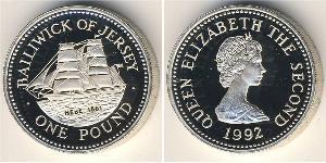 1 Pound Jersey (1066 - ) Silver Elizabeth II (1926-2022)