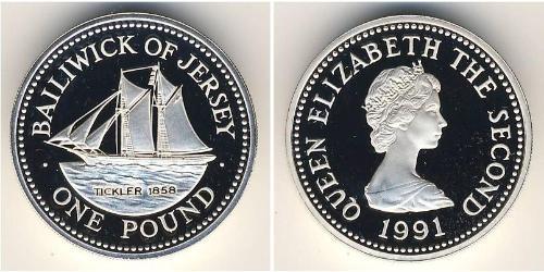 1 Pound Jersey (1066 - ) Silver 