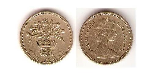 1 Pound Feriind Kiningrik (1922-) Tin/Aluminium/Cuivre/Zinc Elizabeth II (1926-2022)