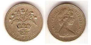 1 Pound Vereinigtes Königreich (1922-) Tin/Aluminium/Kupfer/Zink Elizabeth II (1926-2022)