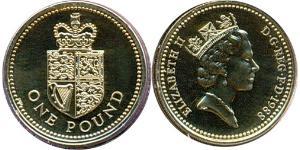 1 Pound Feriind Kiningrik (1922-)  Elizabeth II (1926-2022)