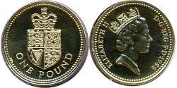 1 Pound United Kingdom (1922-)  Elizabeth II (1926-2022)