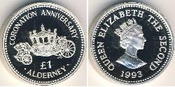 1 Pound United Kingdom (1922-) 銀 伊丽莎白二世 (1926-2022)