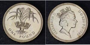1 Pound United Kingdom (1922-) 黃銅/镍 伊丽莎白二世 (1926-2022)