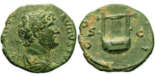 1 Quadrans Impero romano (27BC-395) Bronzo Adriano (76 - 138) 