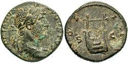 1 Quadrans Римская империя (27BC-395) Бронза Адриан (76 - 138) 