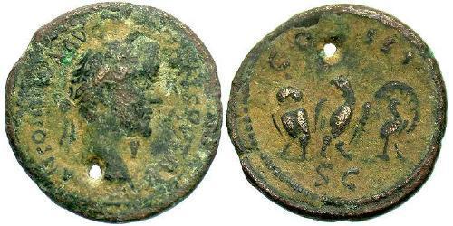 1 Quadrans Римська імперія (27BC-395) Бронза Антоній Пій  (86-161)