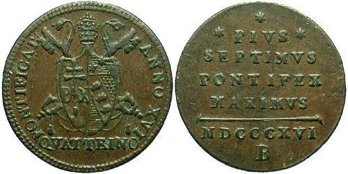 1 Quattrino Kirchenstaat (752-1870) Kupfer Pius VII (1742 -1823)