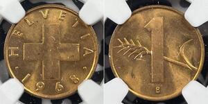 1 Rappen Suisse Bronze 