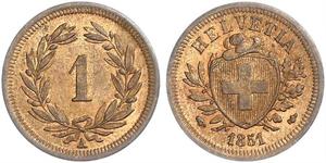 1 Rappen Suisse Bronze 