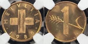 1 Rappen Suisse Bronze 