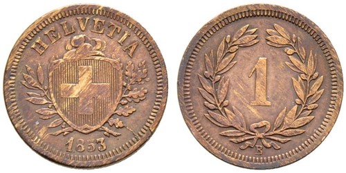 1 Rappen Switzerland Bronze 