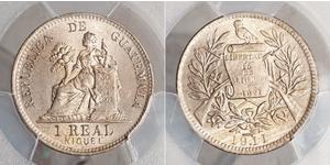 1 Real República de Guatemala (1838 - ) Silber 