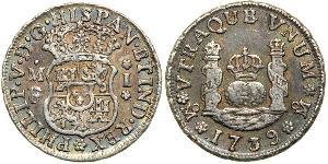 1 Real Vizekönigreich Neuspanien (1519 - 1821) Silber Philip V von Spanien (1683-1746)