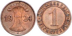 1 Reichpfennig / 1 Pfennig République de Weimar (1918-1933) Bronze 