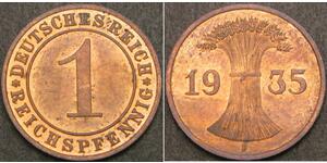 1 Reichpfennig / 1 Pfennig République de Weimar (1918-1933) Bronze 