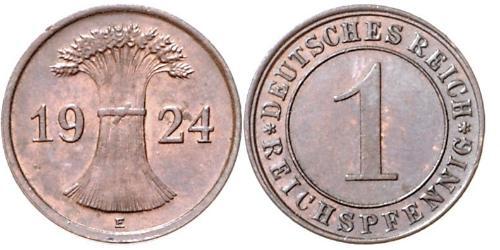1 Reichpfennig / 1 Pfennig République de Weimar (1918-1933) Bronze 
