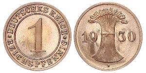 1 Reichpfennig / 1 Pfennig Weimarer Republik (1918-1933) Bronze 