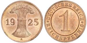 1 Reichpfennig / 1 Pfennig Weimarer Republik (1918-1933) Bronze 