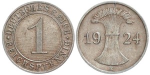 1 Reichpfennig / 1 Pfennig Repubblica di Weimar (1918-1933) Bronzo 