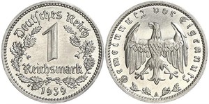 1 Reichsmark Germania nazista (1933-1945) Nichel 