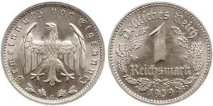 1 Reichsmark Deutsches Reich (1933-1945) Nickel 