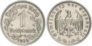 1 Reichsmark Nazi Germany (1933-1945) Nickel 