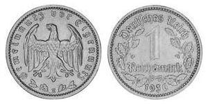 1 Reichsmark Alemania nazi (1933-1945) Níquel 