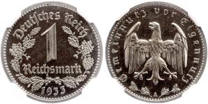 1 Reichsmark Alemania nazi (1933-1945) Níquel 