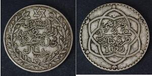 1 Rial Marokko Silber Mulai Abd al-Hafiz (1875 - 1937)