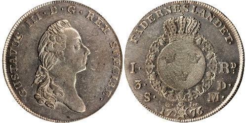 1 Riksdaler Schweden Silber Gustav III. (Schweden) (1746 - 1792)
