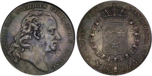 1 Riksdaler United Kingdoms of Sweden and Norway (1814-1905) Серебро Карл XIII (1748 - 1818)
