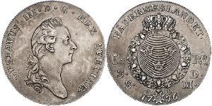 1 Riksdaler Швеция Серебро Густав III (1746 - 1792)