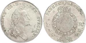 1 Riksdaler Швеция Серебро Густав III (1746 - 1792)