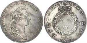 1 Riksdaler Швеция Серебро Густав III (1746 - 1792)
