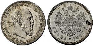1 Rubel Russisches Reich (1720-1917) Silber Alejandro III (1845 -1894)