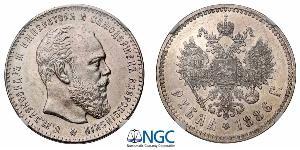 1 Rubel Russisches Reich (1720-1917) Silber Alejandro III (1845 -1894)