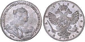1 Ruble Russian Empire (1720-1917) Silver Anna Ivanovna (1693-1740)