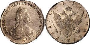 1 Ruble Russian Empire (1720-1917) Silver Catherine II (1729-1796)