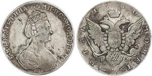 1 Ruble Russian Empire (1720-1917) Silver Catherine II (1729-1796)