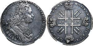 1 Ruble Russian Empire (1720-1917) Silver Peter II (1715-1730)