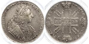 1 Ruble Russian Empire (1720-1917) Silver Peter II (1715-1730)