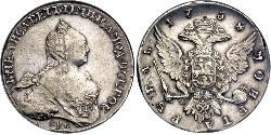 1 Ruble 俄罗斯帝国 (1721 - 1917) 銀 Jelisaweta I Petrowna (1709-1762)