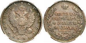 1 Ruble 俄罗斯帝国 (1721 - 1917) 銀 亚历山大一世 (俄国)  (1777-1825)
