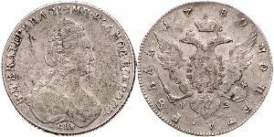 1 Ruble 俄罗斯帝国 (1721 - 1917) 銀 叶卡捷琳娜二世 (1729-1796)
