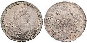 1 Ruble 俄罗斯帝国 (1721 - 1917) 銀 安娜·伊凡诺芙娜·罗曼诺娃 (1693-1740)