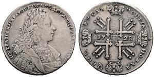 1 Ruble 俄罗斯帝国 (1721 - 1917) 銀 Peter II (1715-1730)